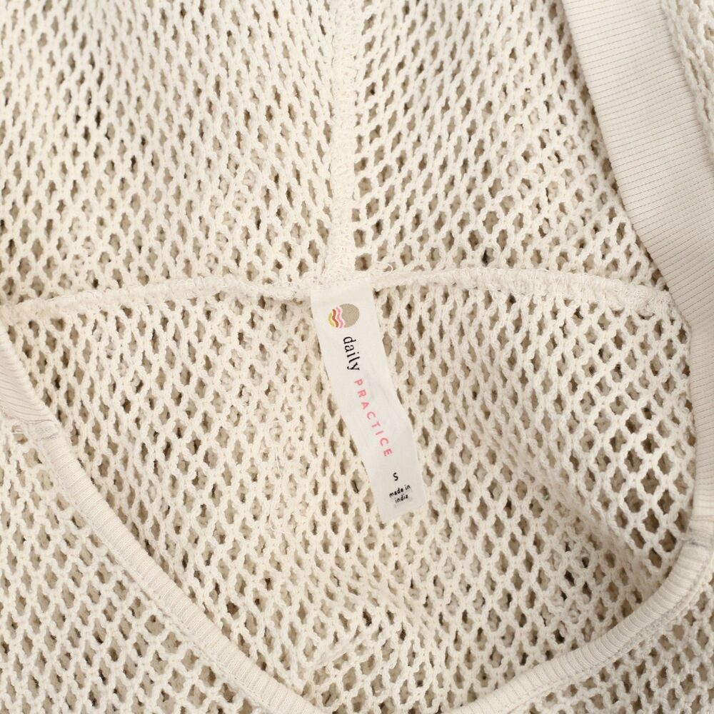 Daily Practice by Anthropologie Embroidered Mesh Hoodie Crochet Fishnet S 287144 - Picture 9 of 9